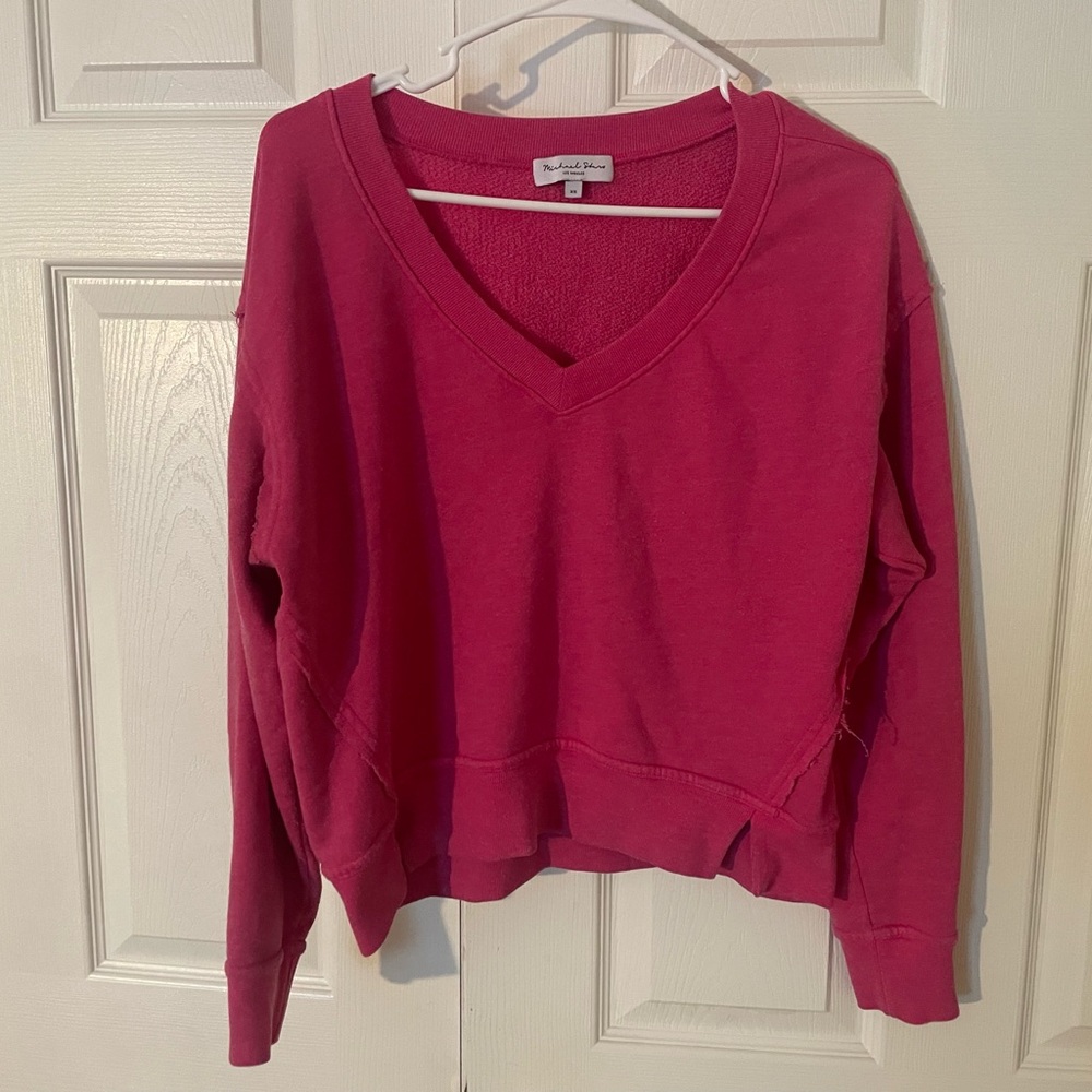 Michael Starr Camila, V-neck sweatshirt from Evereve in pink extra small - Picture 6 of 8